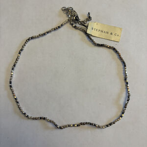 Stephan & Co. Metallic & Black Seed Bead Single Strand Necklace NWT